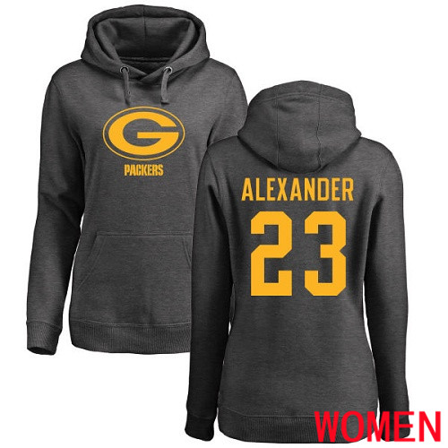 Green Bay Packers Ash Women #23 Alexander Jaire One Color Nike NFL Pullover Hoodie Sweatshirts